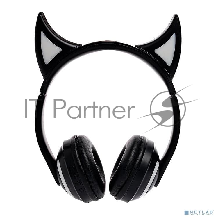 Беспроводные/проводные наушники Qumo Party Cat BT 0024 черный, накладные, Bluetooth + проводной, кошачьи ушки, до 7 ч