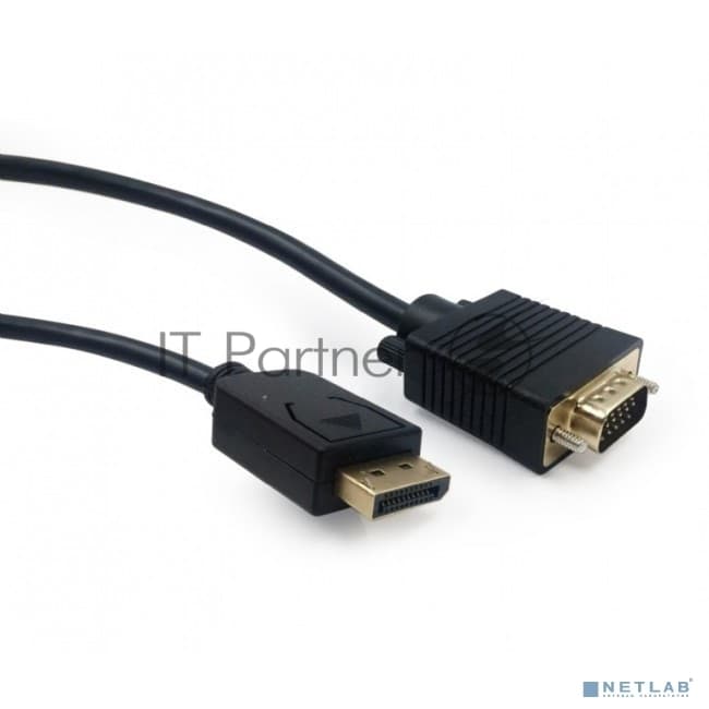 Кабель DisplayPort->VGA Cablexpert CCP-DPM-VGAM-5M, 5м, 20M/15M, черный, экран, пакет
