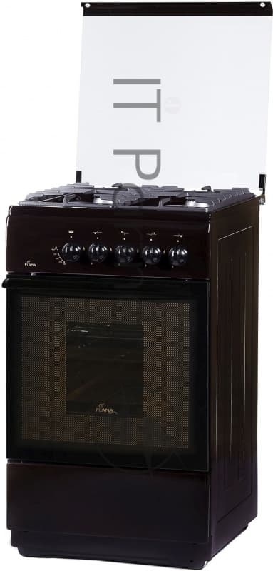 Плита Газовая Flama FG 24022 B коричневый (стеклянная крышка) реш.чугун