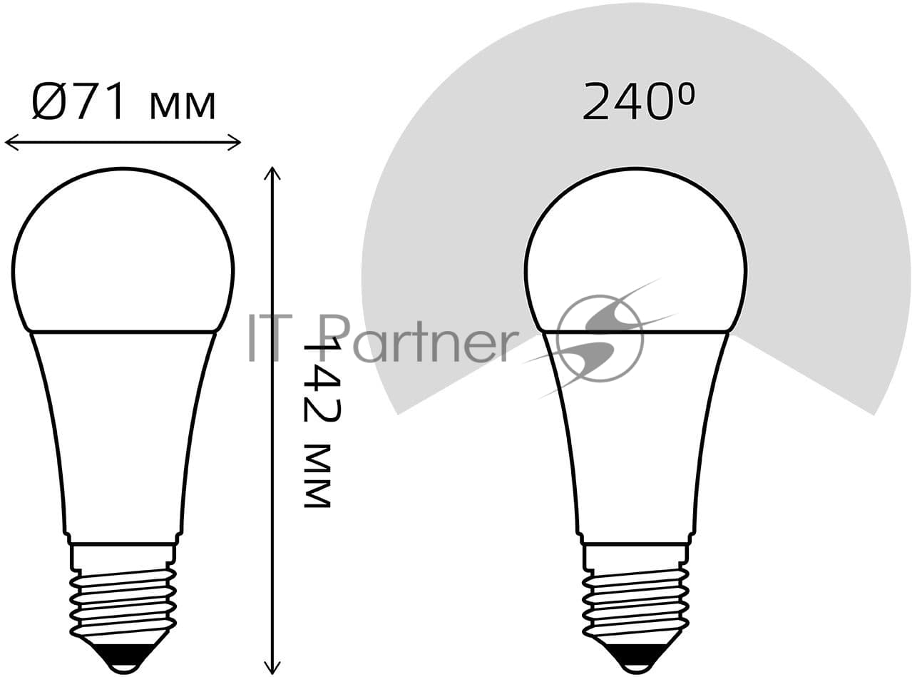 Лампа светодиодная Gauss LED Elementary A67 30W E27 2390lm 6500K 1/10/50 0