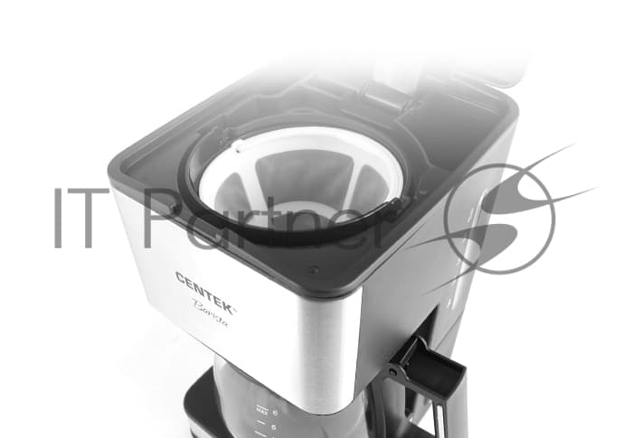 Кофеварка капельная Centek CT-1144 серебристый/черный, исп. кофе - молотый, 0.8 л, 680 Вт.