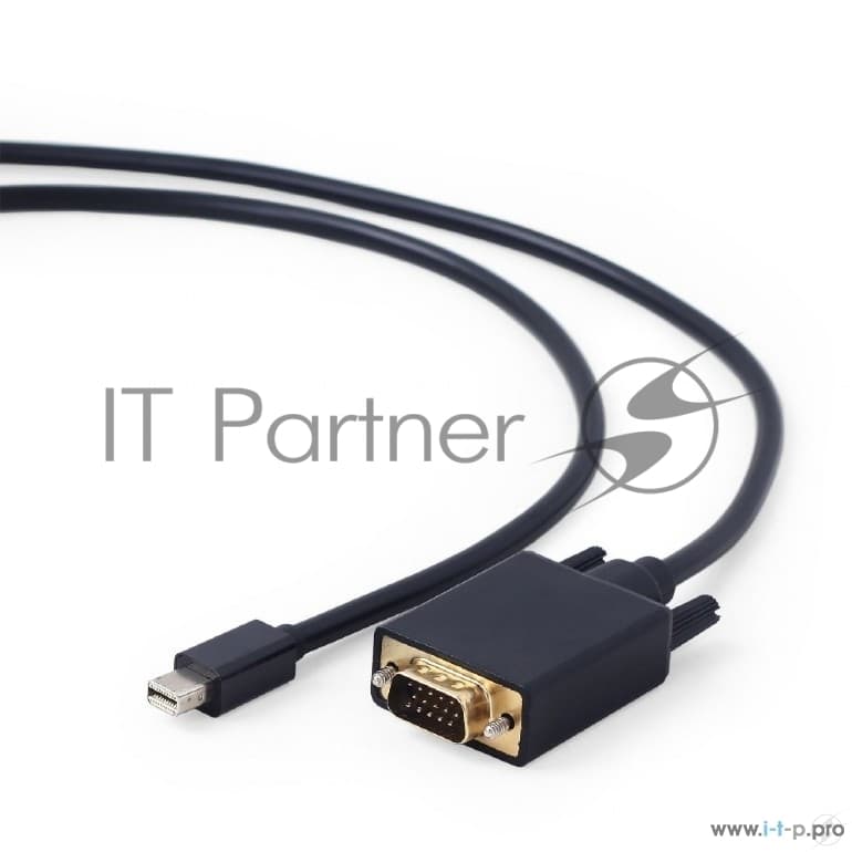 Кабель Cablexpert mDP-VGA, 20M/15M, 1.8м, черный, позол.разъемы, пакет (CC-mDPM-VGAM-6)