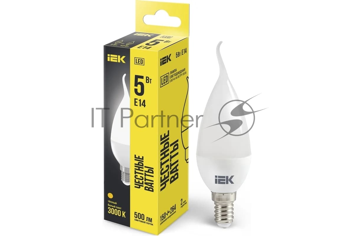Лампа cветодиодная IEK LLE-CB35-5-230-30-E14 ECO CB35 свеча на ветру 5Вт 230В 3000К E14