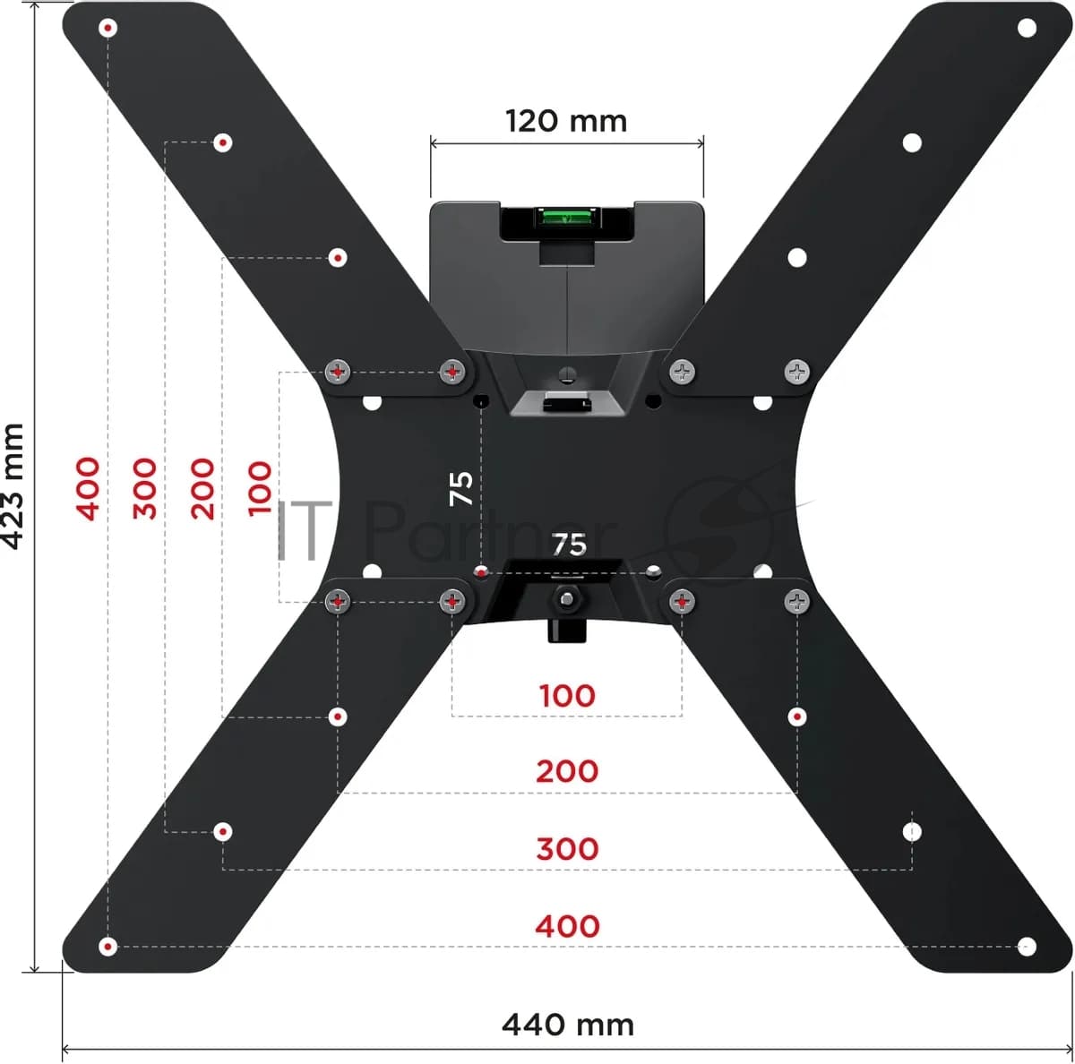 Кронштейн Holder LCD-5520-B черный "32”-55” (81-140 см), настенный, поворотно-выдвижной и наклонный