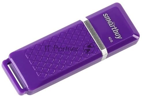 Флешка USB Smartbuy Quartz violet (SB4GbQZ-V), 4Gb, USB 2.0, R/W 20/10, фиолетовый