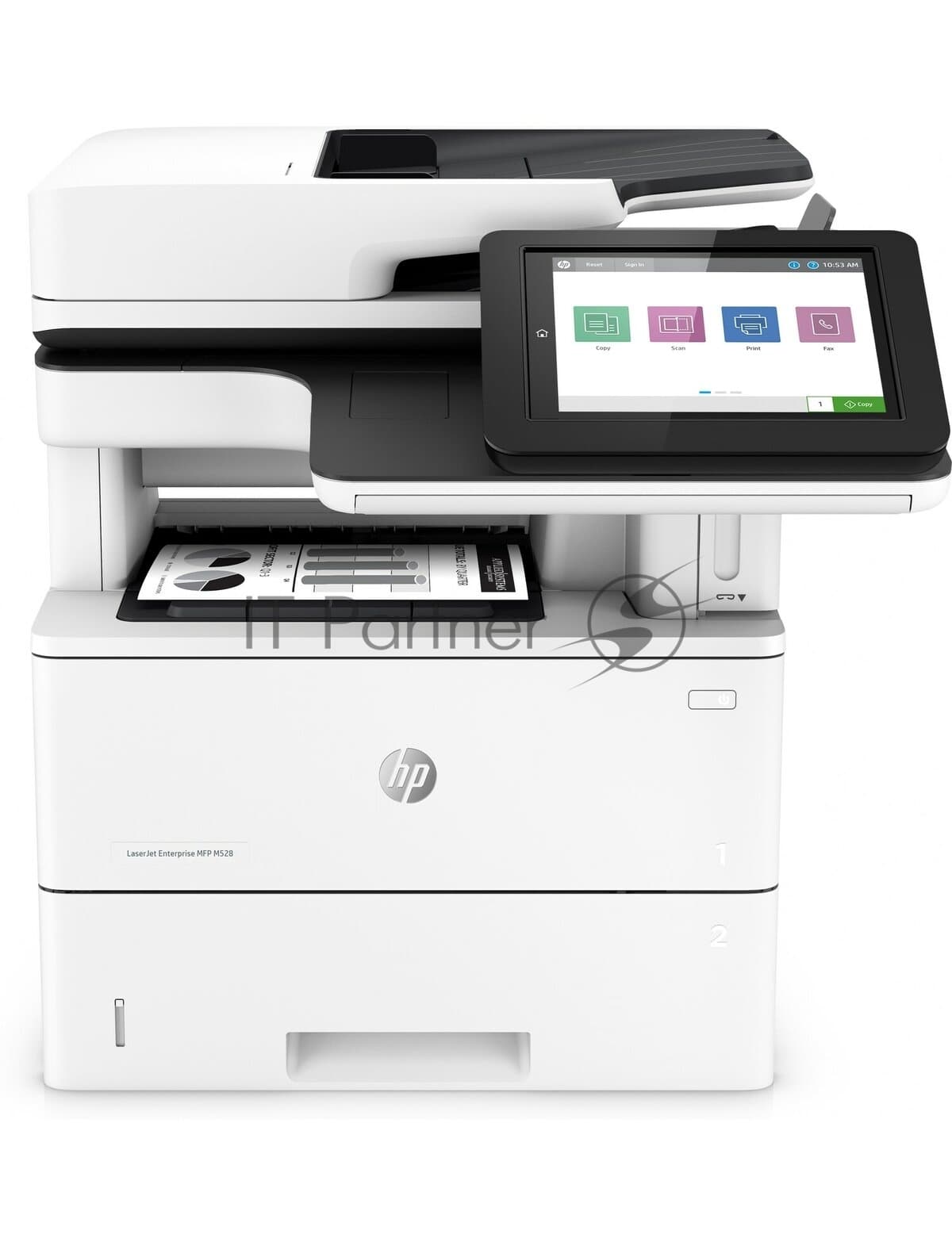 МФУ лазерное HP LaserJet Enterprise M528dn (1PV64A #B19), A4, ч/б, печ. до 43 стр/мин., скан. до 43 стр/мин. (ч/б) 38 стр/мин. (цвет), 1200 x 1200 dpi (печать) 600x600dpi (сканер), USB, RJ-45, Air Print, Mopria
