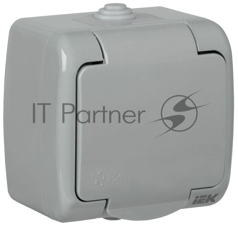 Розетка IEK ERA12-K03-16-54 РСш12-2-А 1-ая с з/к откр. уст. 16А IP54 AQUATIC