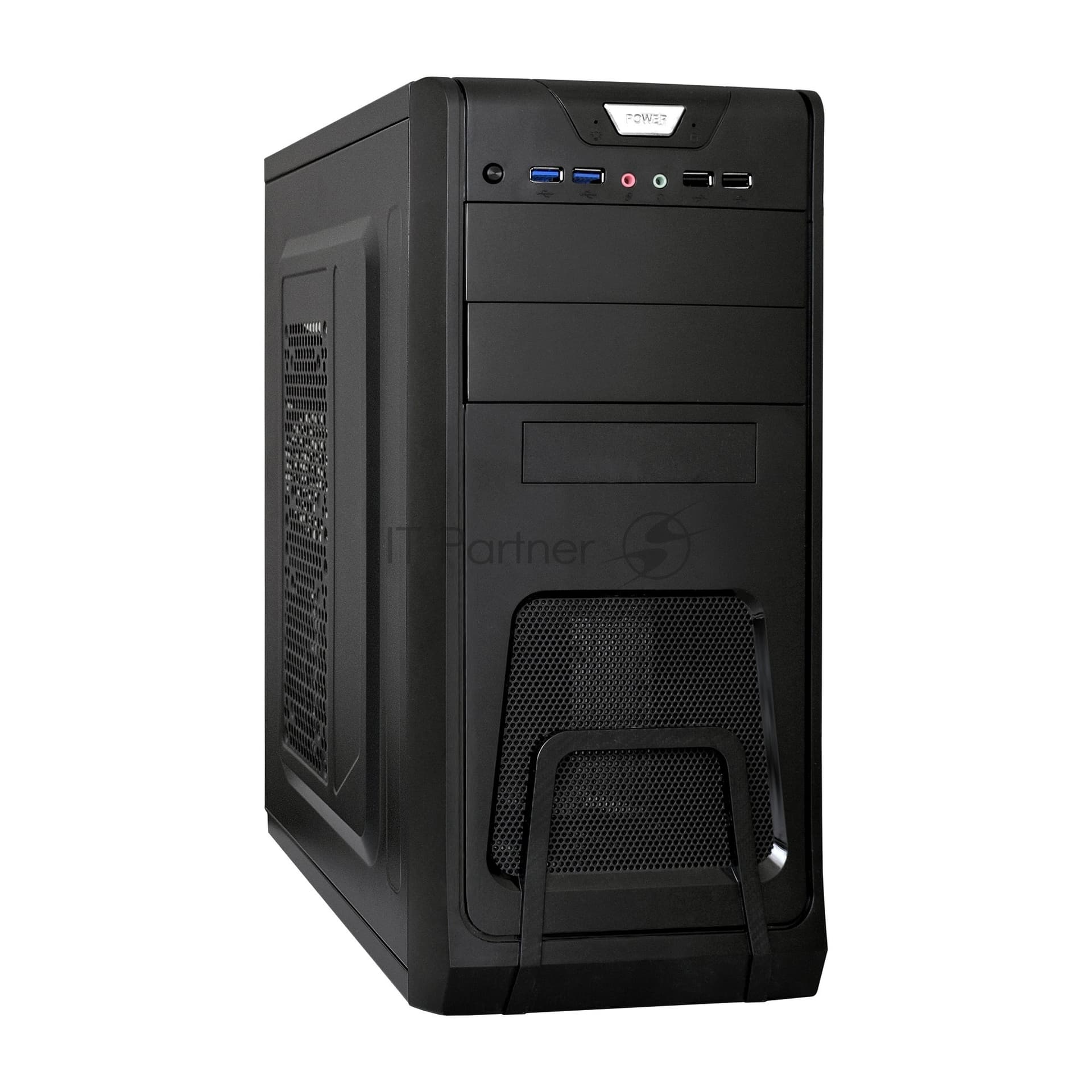 Компьютерный корпус Miditower ExeGate CP-603-UNS500 (ATX, БП UNS500 с вент. 12см, 2хUSB, аудио, черный)