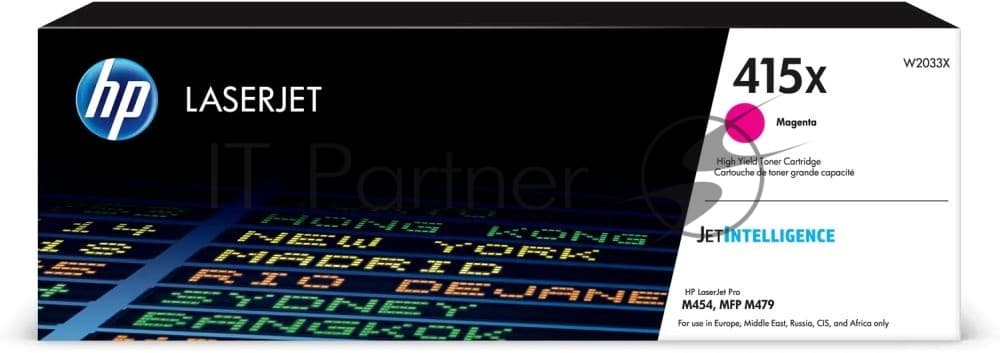 Картридж лазерный HP 415X W2033X пурпурный для HP LJ M454/MFP M479 (6000 стр.)