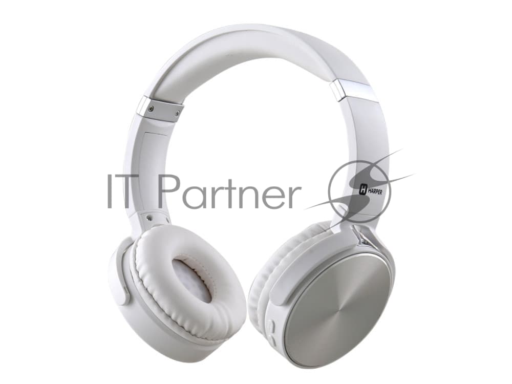 Беспроводные/проводные наушники Harper HB-217 белый, накладные, Bluetooth + проводной, складная конструкция, до 5 ч