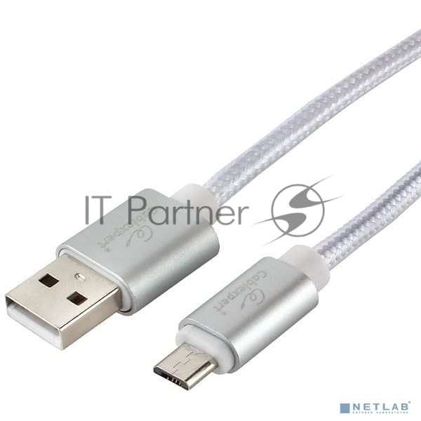 Кабель USB2.0 Cablexpert CC-U-mUSB02S-1.8M, AM/microB, серия Ultra, длина 1.8м, серебристый, блистер
