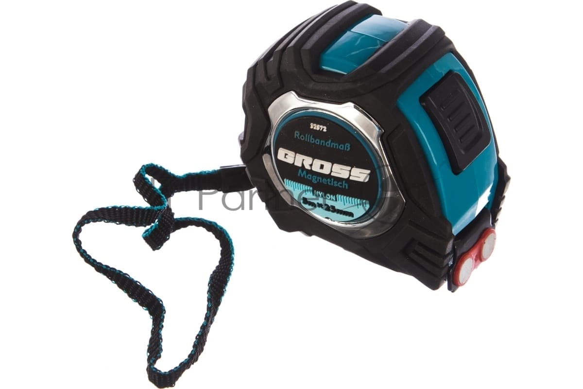 Рулетка Gross 32572 Magnetisch, 5 м х 25 мм обрезиненный корпус, автоматическая фиксация