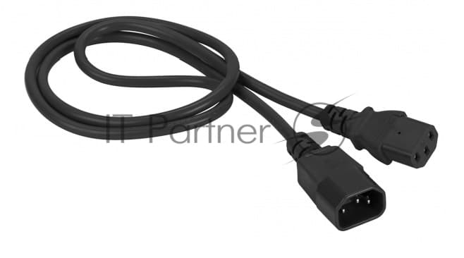 Шнур питания Lanmaster LAN-PP13/14-1.5-BK C13-С14 проводник.:3x0.75мм2 1.5м 250В 10А (упак.:1шт) черный