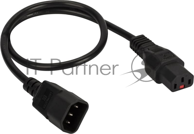 Шнур питания Lanmaster с блокировкой C13-C14, 3х0.75, 220В, 10А, черный, 3 метра