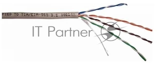 Кабель TWT UTP, серии XS, 4 пары, Кат.5e, PVC, серый, 100 метров