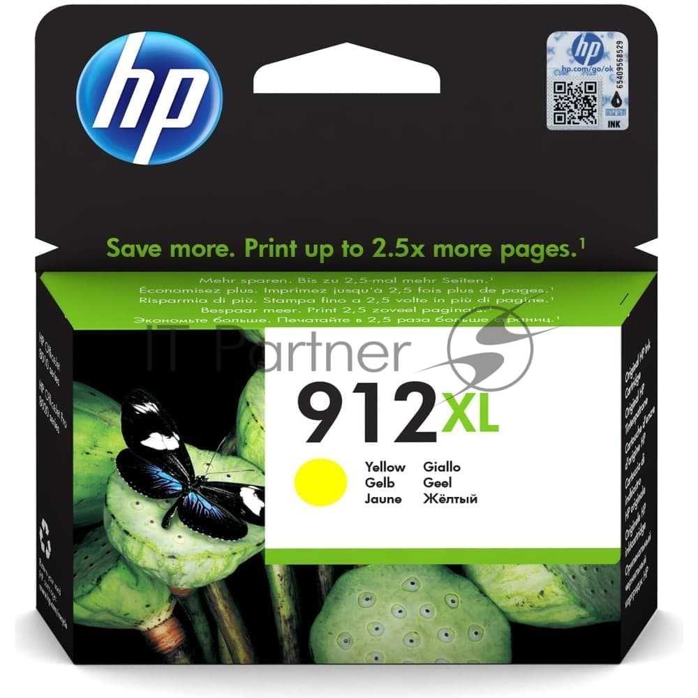 Картридж струйный HP 912XL 3YL83AE желтый увеличенной емкости (825 стр) для HP OfficeJet 801x, 802x