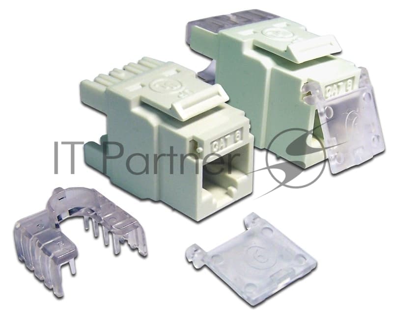 Модуль Модуль Keystone, RJ45, кат.6, UTP, 180 градусов, со шторкой, белый