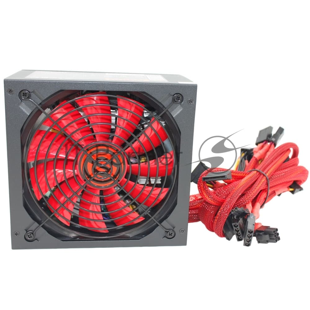 Блок питания Ginzzu PC500 (Red), 500Вт 80 PLUS, 140мм, черный