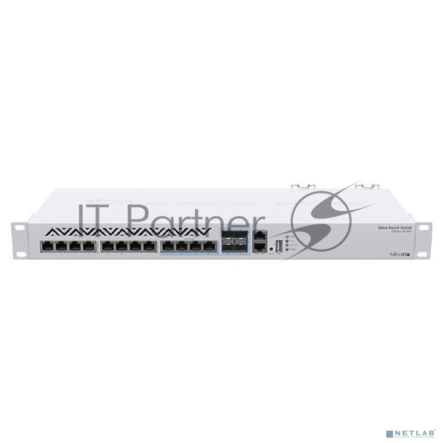 MikroTik CRS312-4C+8XG-RM Коммутатор Cloud Router Switch (L3) 8х 1G/2.5G/5G/10G RJ45, 4х 10G RJ45/SFP+ with RouterOS L5, 1U rackmount enclosure