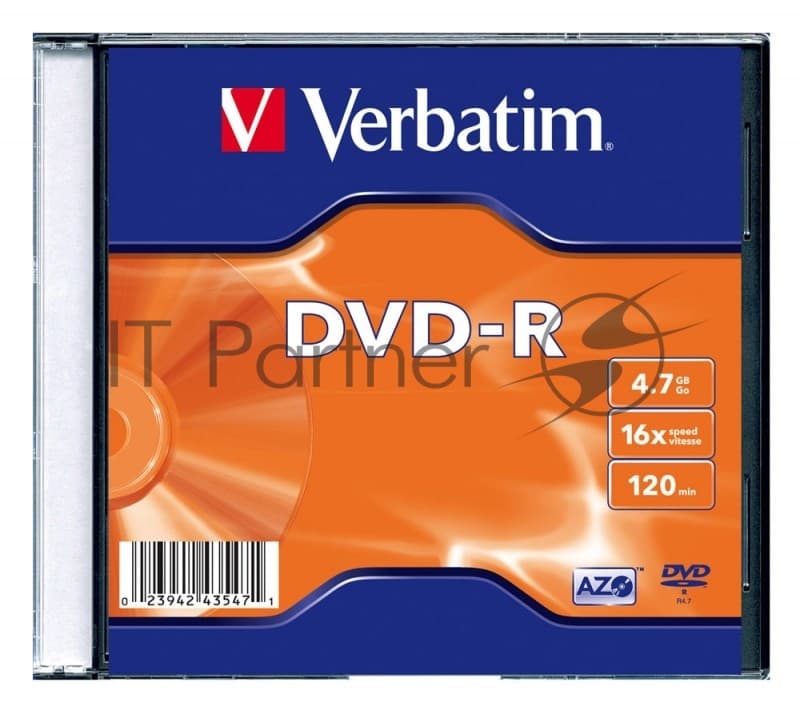 Диск DVD-R Verbatim 16-x, 4.7 Gb, (уп 20 шт)