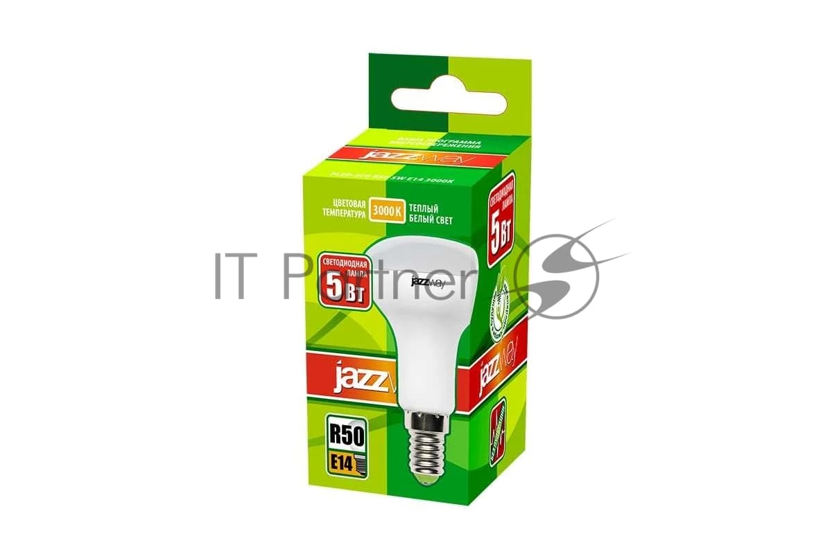 Лампа светодиодная JazzWay PLED-ECO-R50 5Вт 3000К теплый белый E14 400лм 220-240В