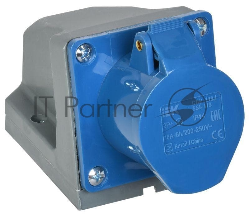 Розетка ОП 16А 220В 2P+PЕ ССИ-113 IP44 IEK PSR11-016-3