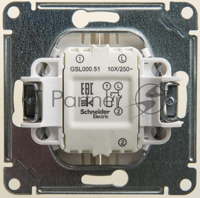 Механизм выключателя 2-кл. СП Glossa сх.5 10А IP20 10AX перламутр SchE GSL000651
