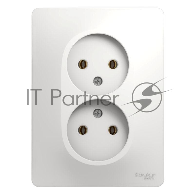 Розетка 2-м СП Glossa 16А IP20 без заземл. бел. SE GSL000120