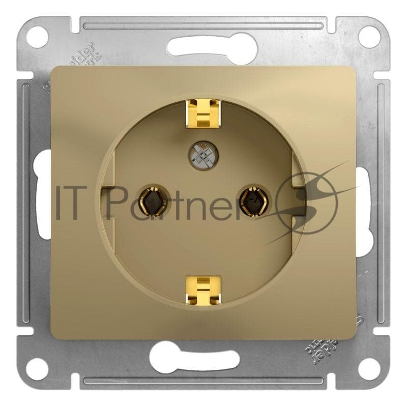Розетка 1-м СП Glossa 16А IP20 с заземл. механизм титан SE GSL000443