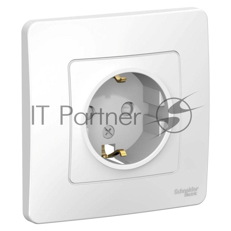 Розетка 1-м СП Blanca 16А IP20 250В с заземл. защ. шторки бел. SE BLNRS001111