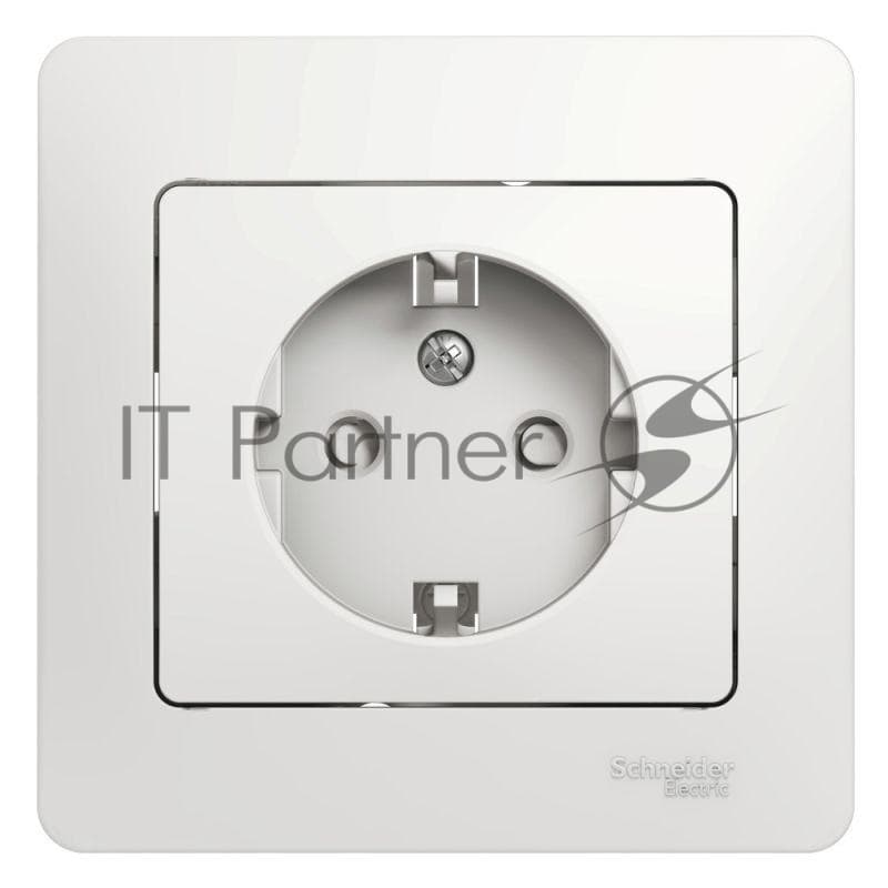 Розетка 1-м СП Glossa 16А IP20 с заземл. защ. шторки в сборе бел. SE GSL000144