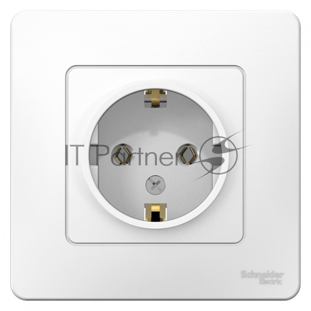 Розетка 1-м СП Blanca 16А IP20 250В с заземл. без защ. шторок бел. SE BLNRS001011