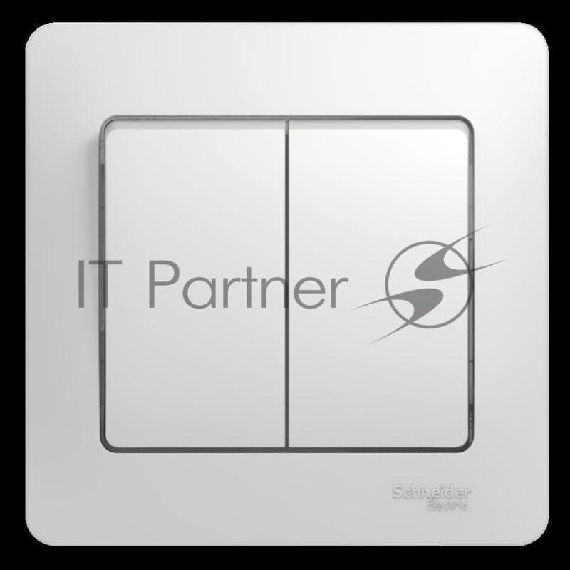 Выключатель 2-кл. СП Glossa 10А IP20 10AX в сборе белый SchE GSL000152