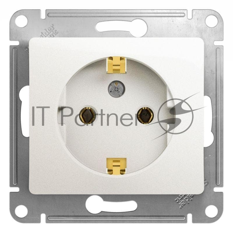 Розетка 1-м СП Glossa 16А IP20 с заземл. механизм перламутр. SE GSL000643