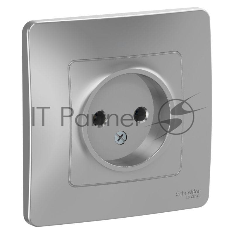 Розетка 1-м СП Blanca 16А IP20 250В без заземл. без защ. шторок алюм. SE BLNRS000013