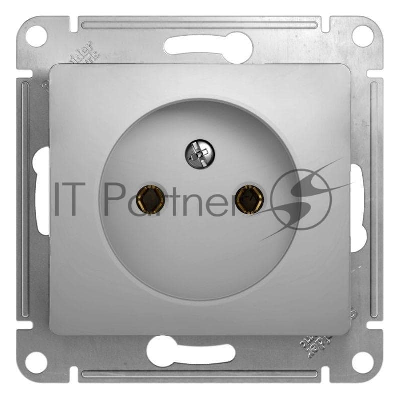 Розетка 1-м СП Glossa 16А IP20 без заземл. механизм алюм. SE GSL000341