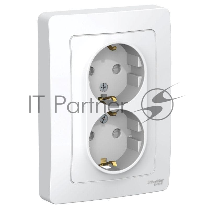 Розетка 2-м СП Blanca 16А IP20 250В с заземл. защ. шторки бел. SE BLNRS001121