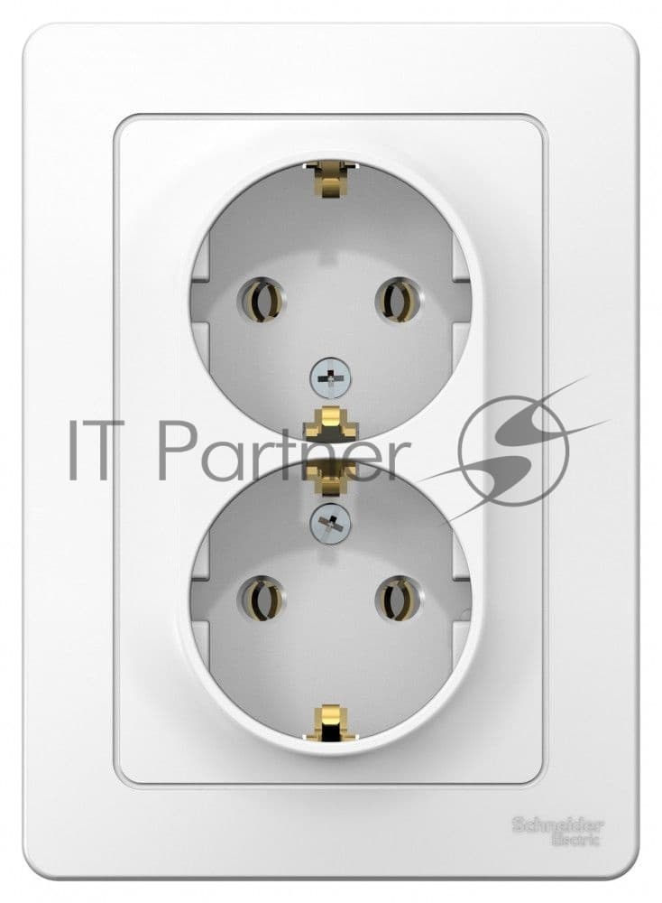 Розетка 2-м СП Blanca 16А IP20 250В с заземл. без защ. шторок бел. SE BLNRS001021
