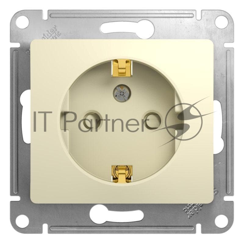 Розетка 1-м СП Glossa 16А IP20 с заземл. защ. шторки механизм беж. SE GSL000245