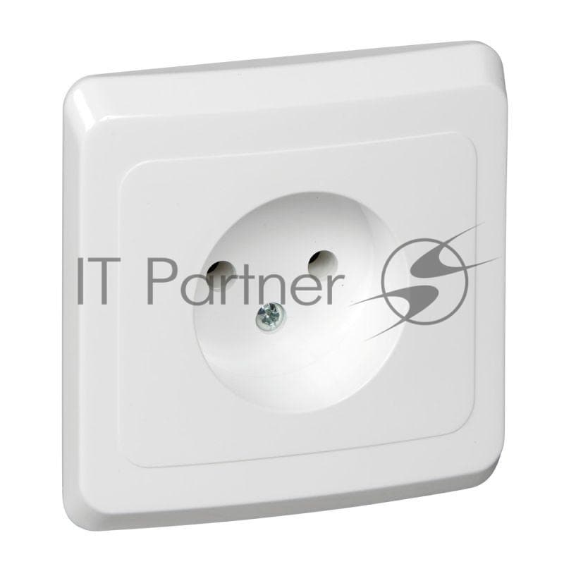 Розетка 1-м СП Этюд 16А IP20 250В без заземл. без защ. шторок бел. SE PC16-001B