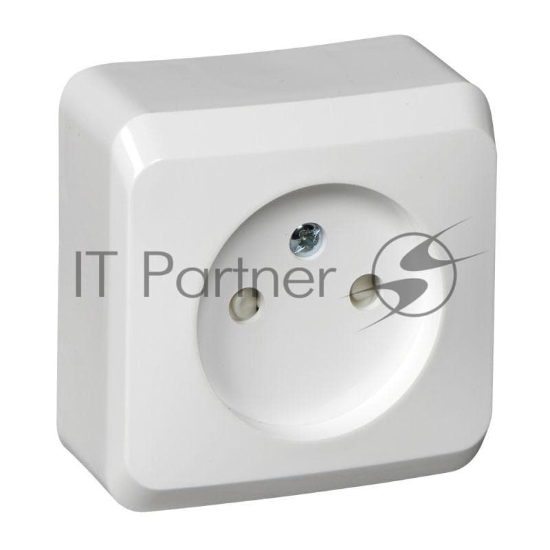 Розетка 1-м ОП Этюд 16А IP20 250В без заземл. защ. шторки бел. SE PA16-002B