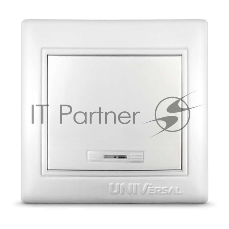 Выключатель 1-кл. СП Севиль 10А IP20 с индик. белый Universal С0121