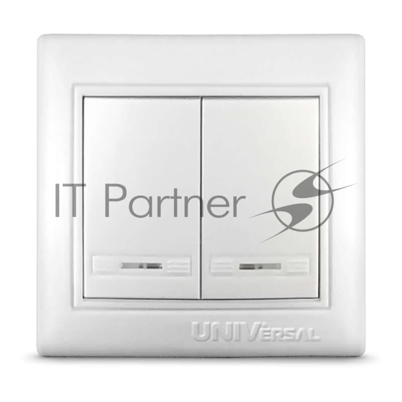 Выключатель 2-кл. СП Севиль 10А IP20 с индик. белый Universal С0123