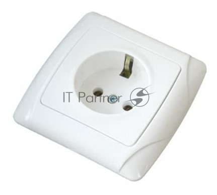 Розетка 1-м СП Маргарита 16А IP20 с заземл. бел. UNIVersal М0028