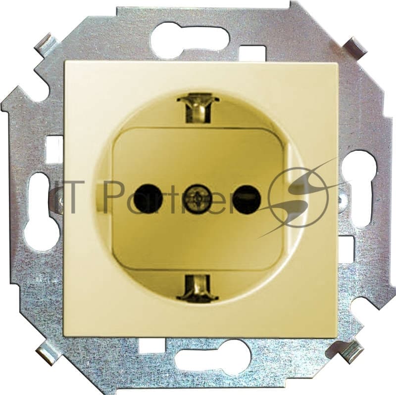 Розетка 1-м СП Simon 15 16А IP20 250В с заземл. Schuko защ. шторки винтов. клеммы механизм сл. кость