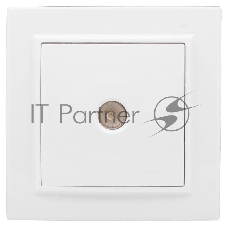 Розетка телевизионная TV 1-м СП Минск 75Ом 5-862МГц бел. Basic EKF ERA00-027-10