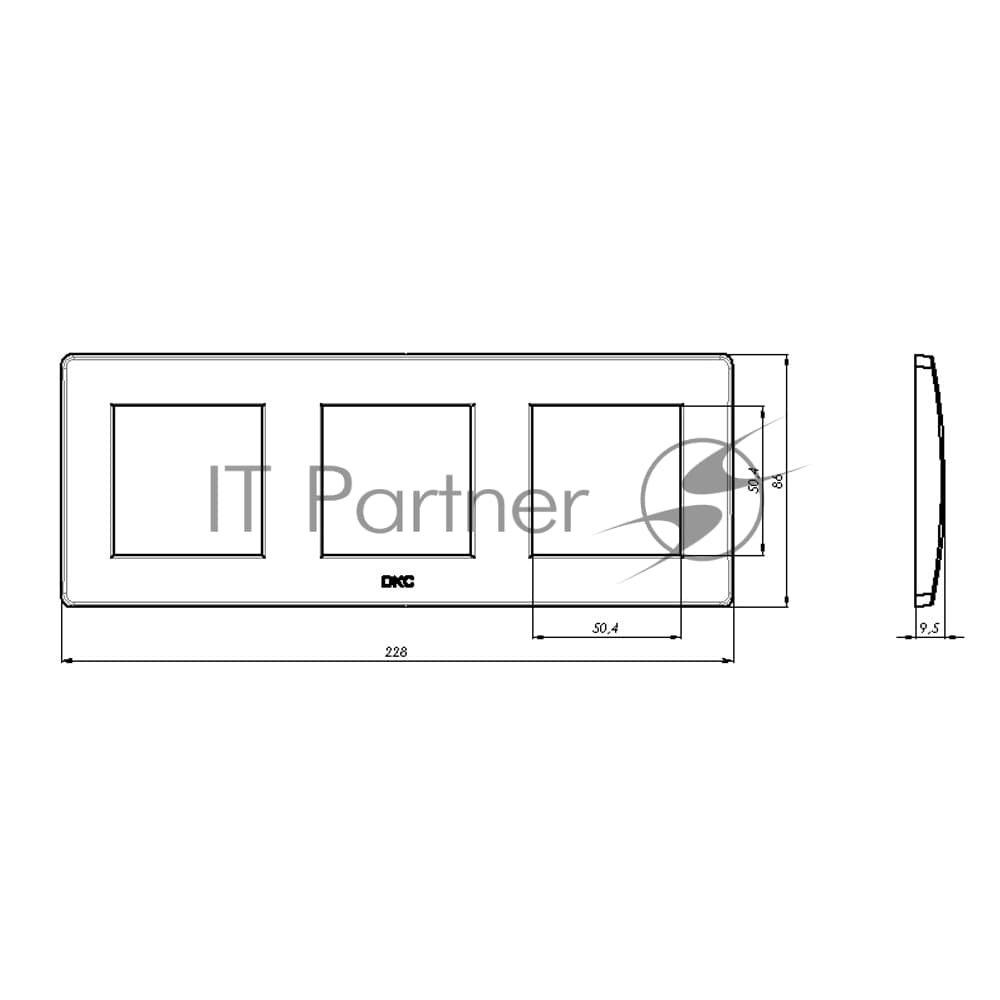 Рамка трехместная DKC Brava 75013W 2+2+2 модуля, белая