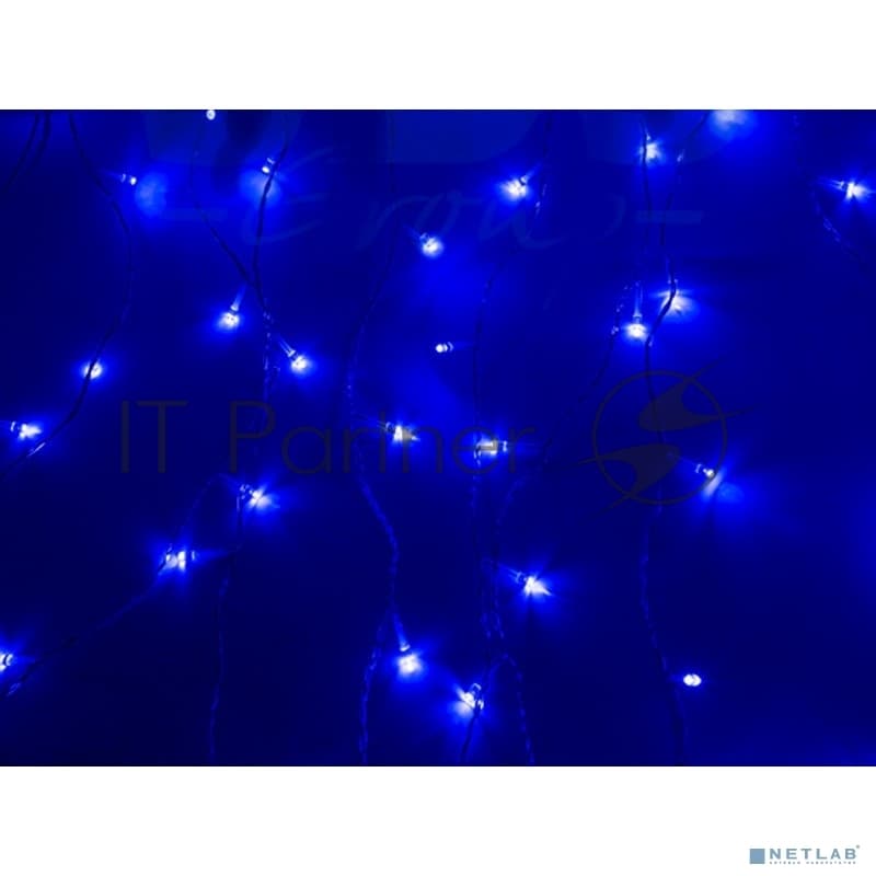 Гирлянда Neon-night "Светодиодный дождь" с контроллером 1.5х1.5м 144 LED син. прозрачный провод 12Вт 230В IP20