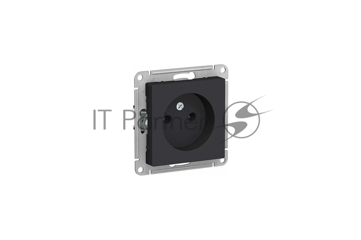 Розетка 1-м СП AtlasDesign 16А IP20 без заземл. без защ. шторок механизм карбон SE ATN001041