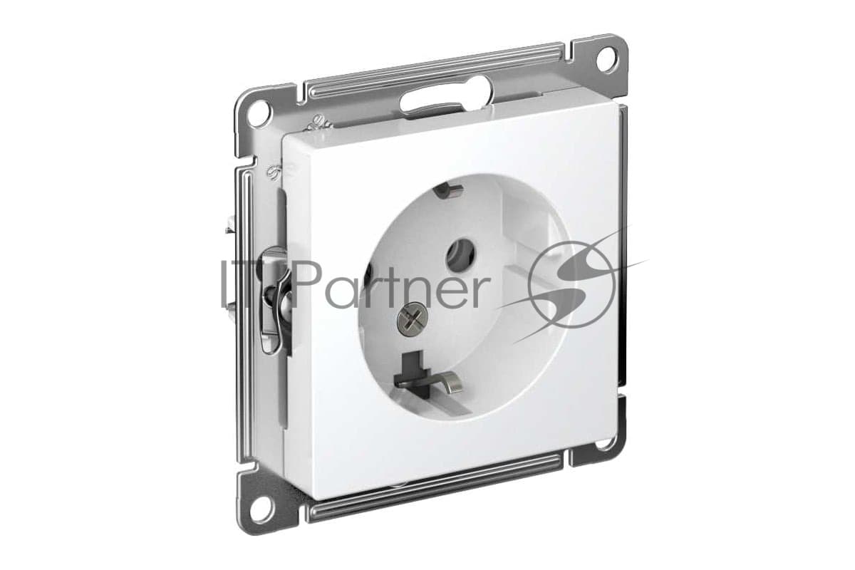 Механизм розетки 1-м СП AtlasDesign с заземл. 16А белый, SchE ATN000143